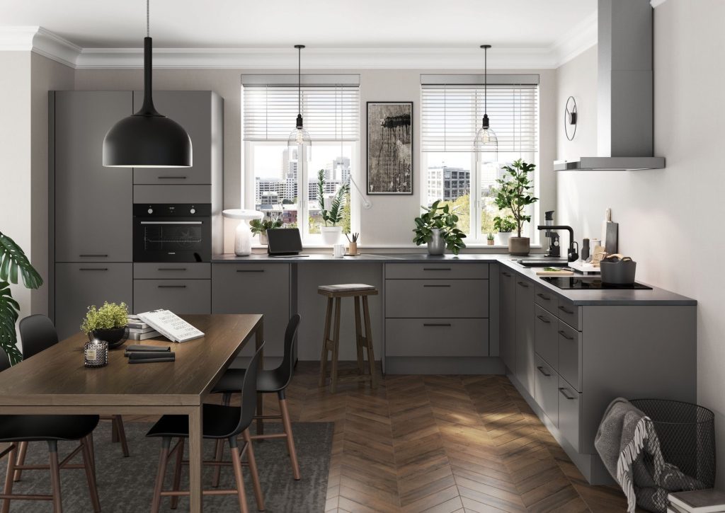 Bauformat Grey L Shaped Kitchen | House to Home, Suffolk