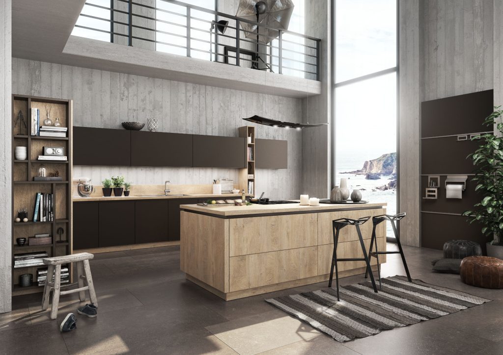 Bauformat Matt Wood Handleless Kitchen With Island 2 | House to Home, Suffolk