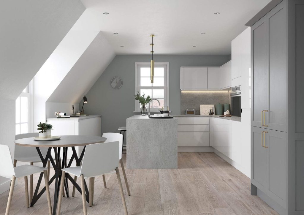 Kit Gaddesby Brera Gloss White Thornham Dustgrey 3 | House to Home, Suffolk